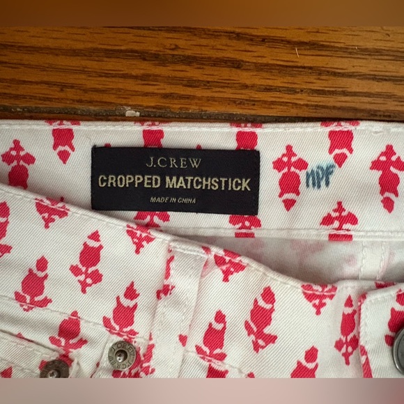 J. Crew White Floral Cropped Matchstick Jeans in Thistle Size 27 - Picture 4 of 8